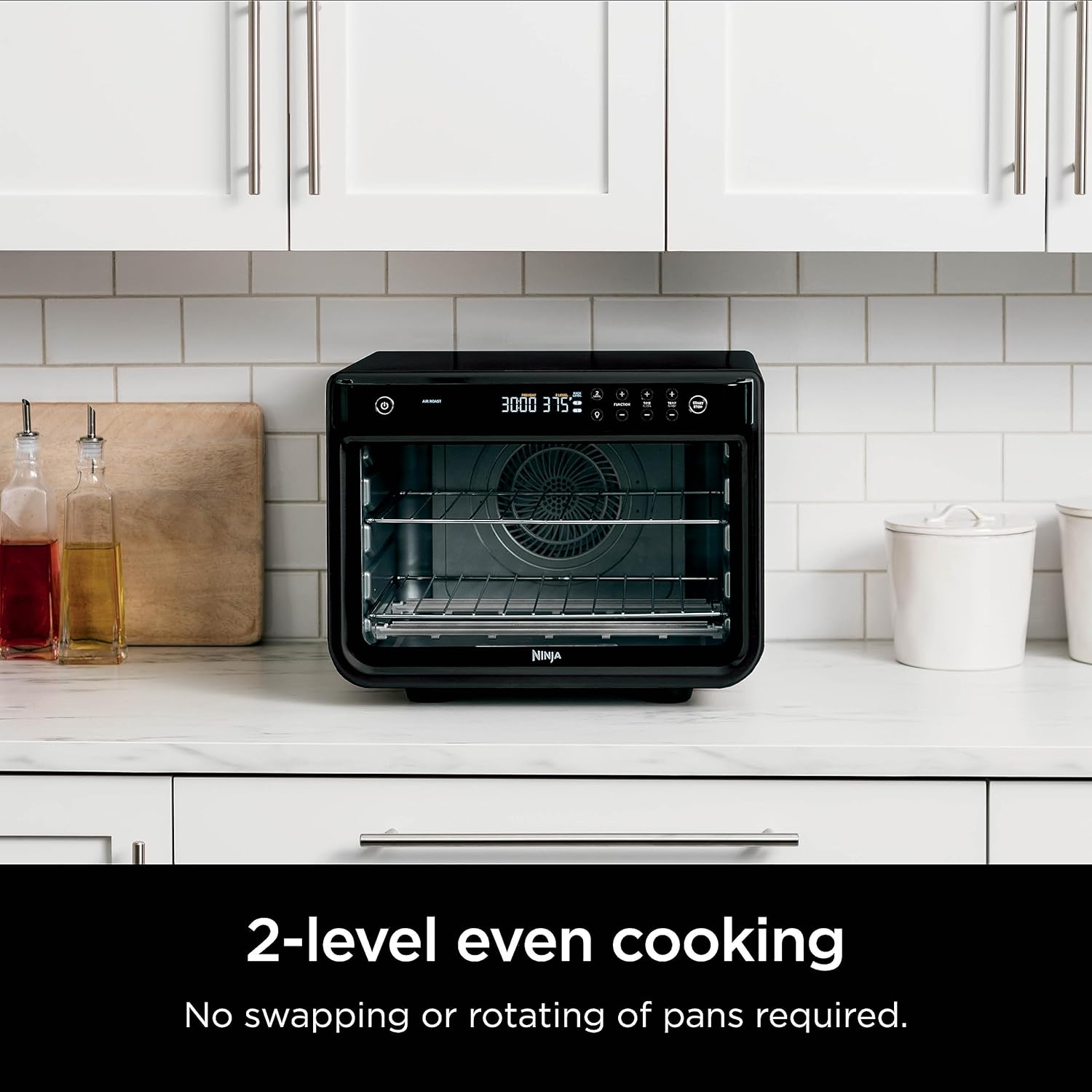 Ninja DT202BK Foodi 8-in-1 XL Pro Air Fry Oven, Large Countertop Convection and Digital Toaster Oven, 1800 Watts, Black, 12 in.