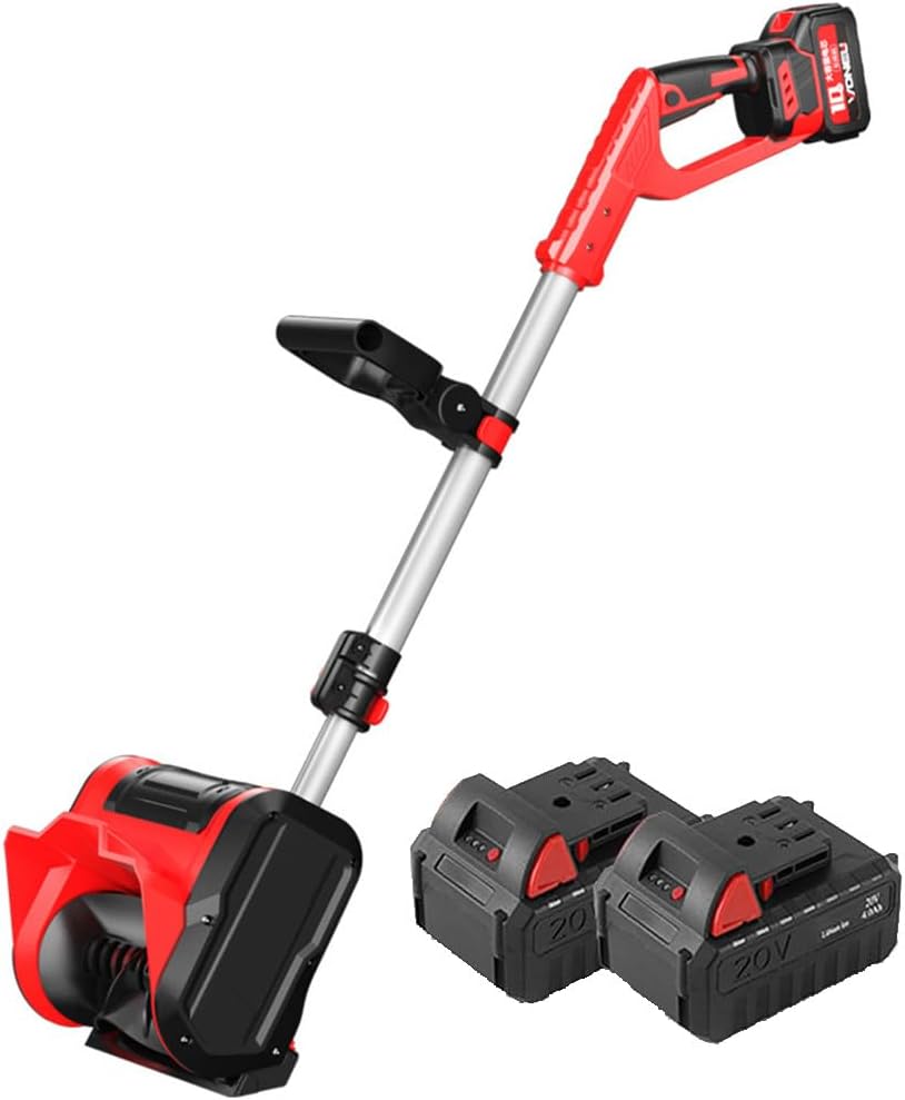 Cordless Snow Shovel, Auto Electric Snow Shovels, Rechargeable Snow Thrower 8m Throwing Distance, Battery Snow Blower (2 * 20V Battery)
