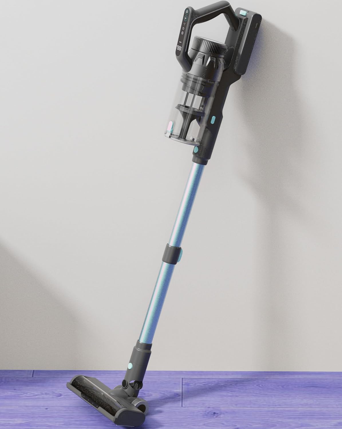 Cordless Vacuum Cleaner, 23000pa Powerful Lightweight Stick Vac with LED Headlights, 45min Runtime, 3 Modes, Removable Handheld Vac with HEPA Filter for Carpet, Hard Floor, and Pet Hair (Blue)