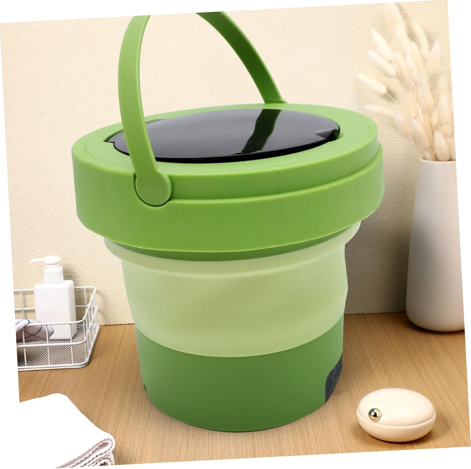 TEHAUX Portable Mini Washing Machine 6L Foldable Travel Washer for Camping Travel and Apartments Lightweight Collapsible Clothes Dryer Rotating Clean Function