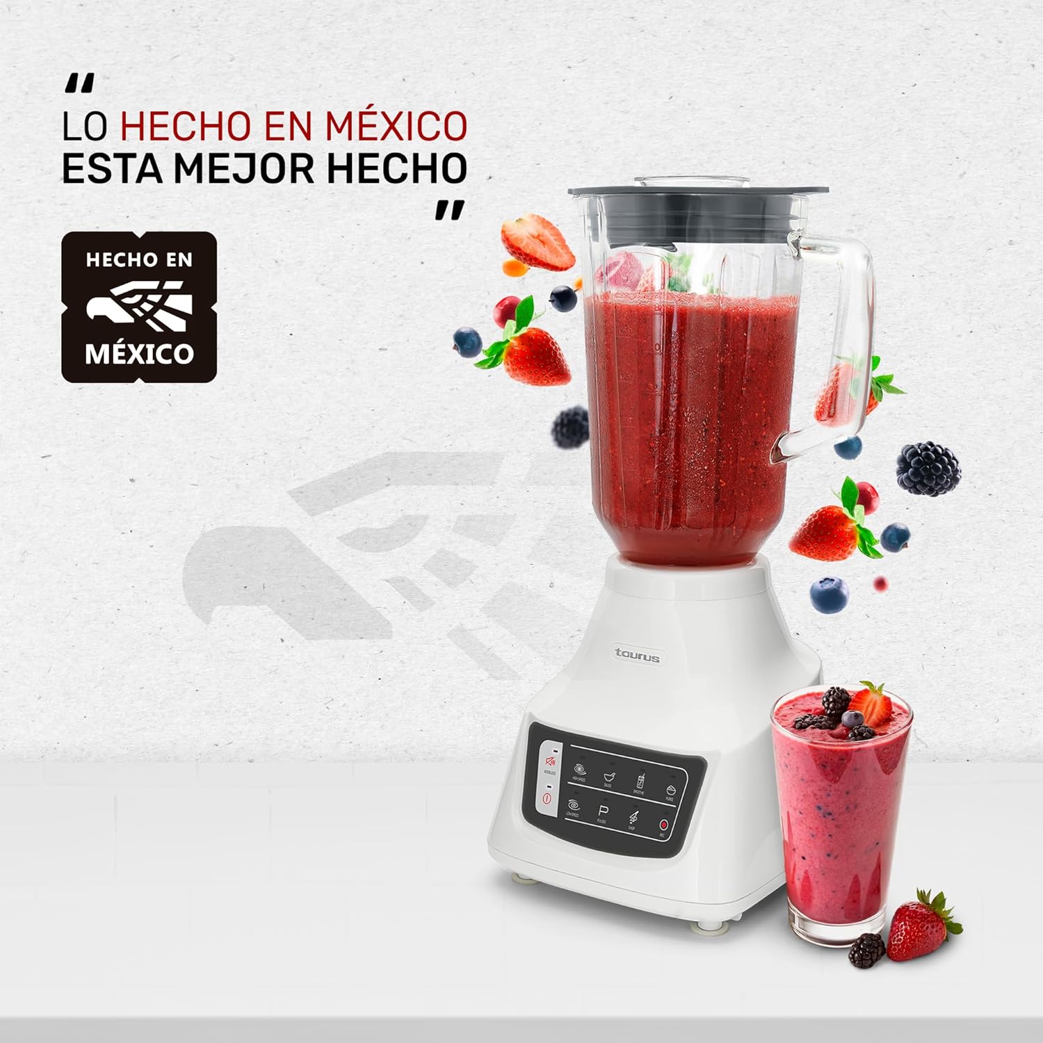 Taurus Potenza Comfort Blender, 1050W, 1.5L Glass Jar, Up to 50% Less Noise, Stainless Steel Blades, 9 Speed Settings, Quiet Powerful Blender for Smoothies, Ice, and Frozen Drinks