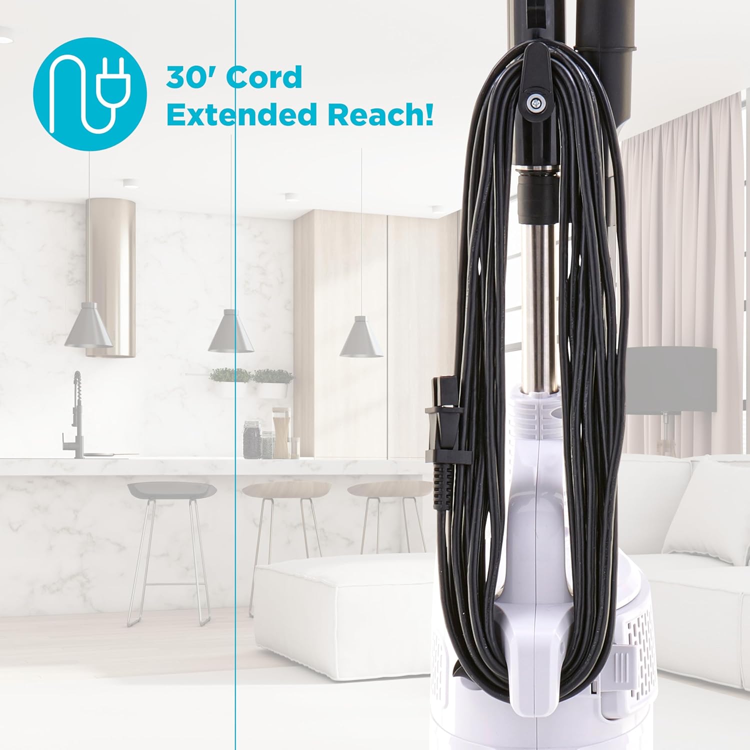 Simplicity Vacuums Corded Stick Vacuum Cleaner - Bagless, Two Speeds, HEPA Filter, Ideal for Hardwood & Tile, S60 Spiffy