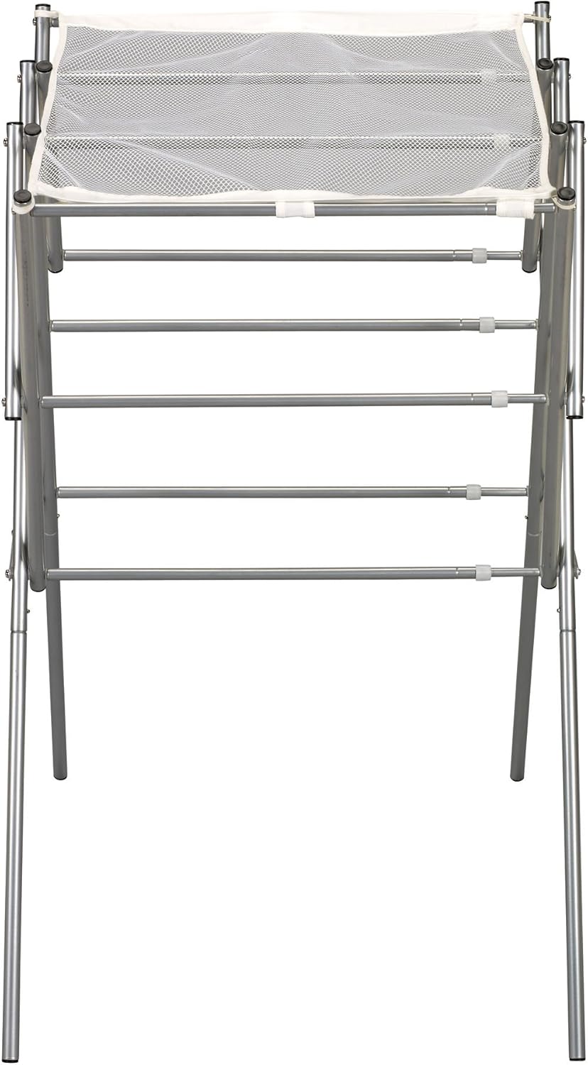Household Essentials Clothes Drying Rack, Foldable, Expandable and Collapsible Laundry Drying Rack, Silver