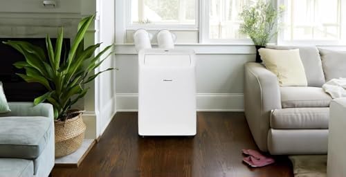 Hisense 8,000 BTU 350 Sq Ft Dual Hose Portable Air Conditioner with Inverter & Wi-Fi, 3-in-1 Cool, Dehumidify, and Fan Functions, 42 dB(A), Remote Control, Window Kit - HAP0825TWD (Renewed)