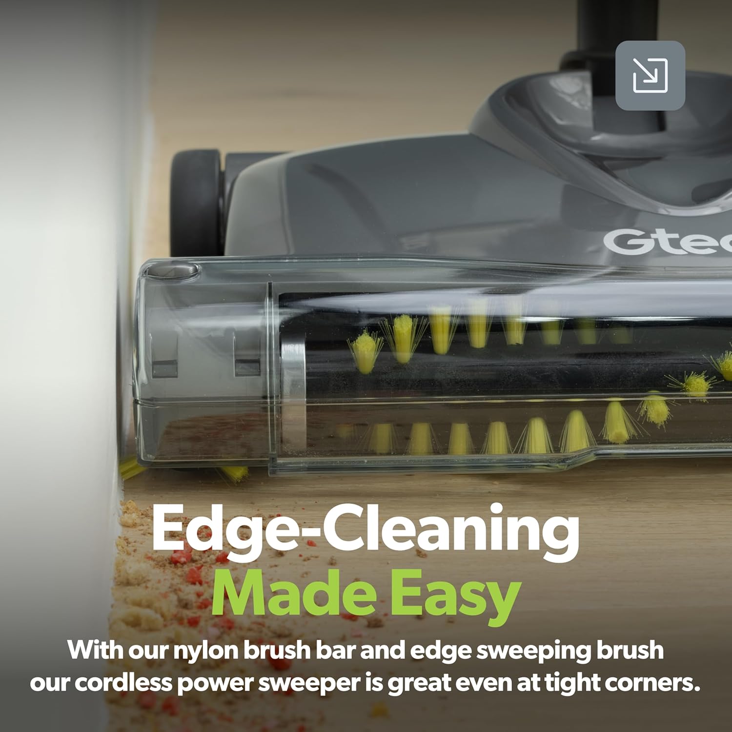 Gtech SW22 Cordless Lithium Carpet and Hardwood Floor Sweeper - Cordless Adjustable Vacuum - Up to 90 Minutes of Runtime - Rechargeable 7.4v Li-ion Battery - Lightweight (3 lbs.)