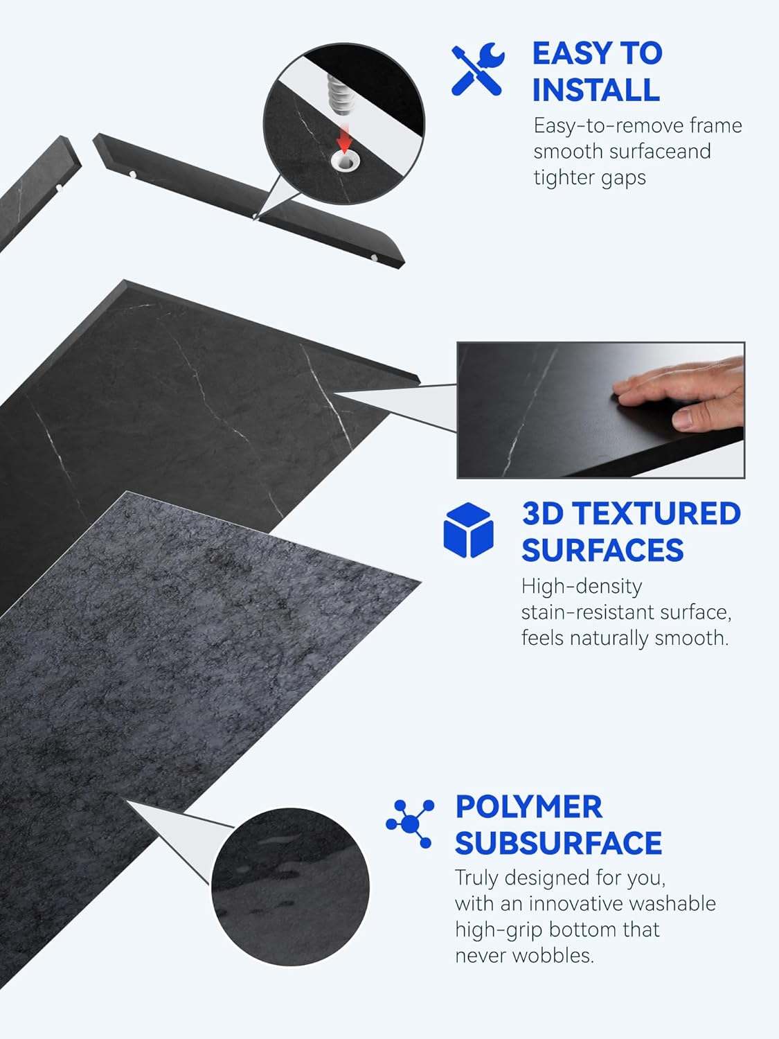 Washer Dryer Countertop with Non Slip Mat, 27.5