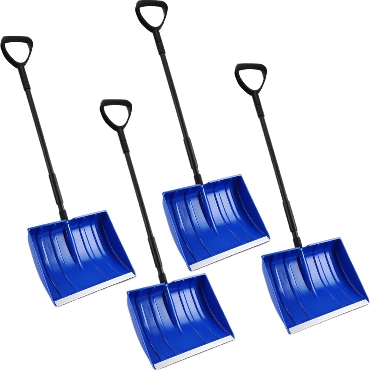 Portable Snow Shovel 4-Piece Set with D-Handles, Suitable for Driveway, Home, and Garage Snow Removal Tools