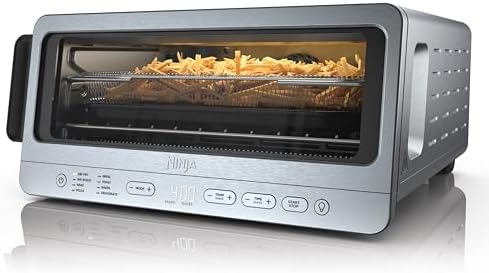 Ninja Flip Toaster Oven&Air Fryer, 8-in-1 Functionality, Flip Up&Away Capability for Storage Space, LargeCapacity, Air Fry Basket, SheetPan, Wire Rack&Removable Crumb Tray, Stainless,1800 watts, SP151