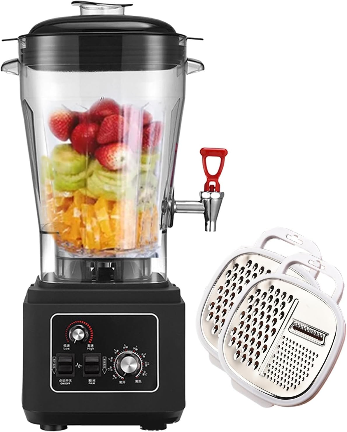 Table Blenders With Pouring Spout, Smoothie Maker And Nut Mill 45000rpm, Commercial Juicer With Timer For Smoothies, Sauces, Drinks, Sauces 11l/15l/19l (With 2 Graters),19L