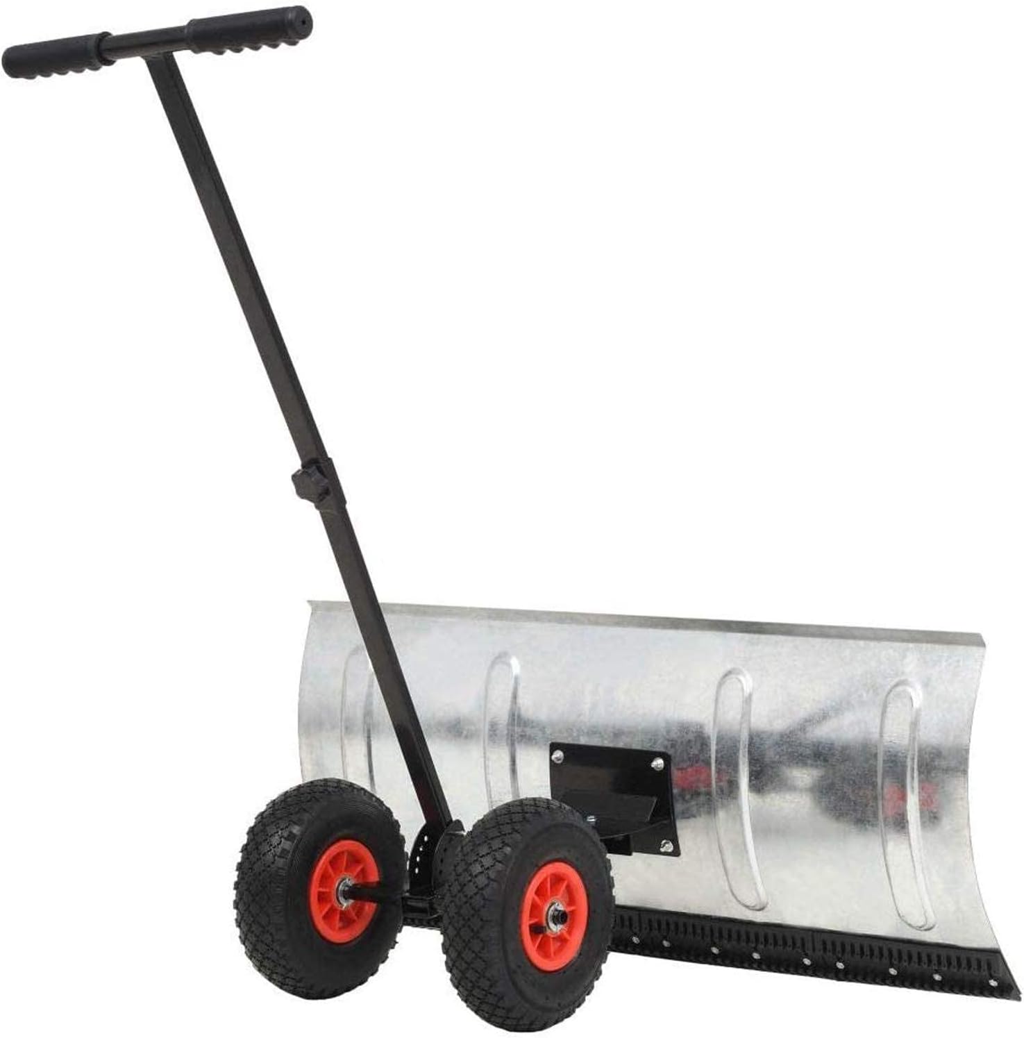 Manual Snow Shovel with Wheels Garden Lawn Plough Blade Thrower Removal