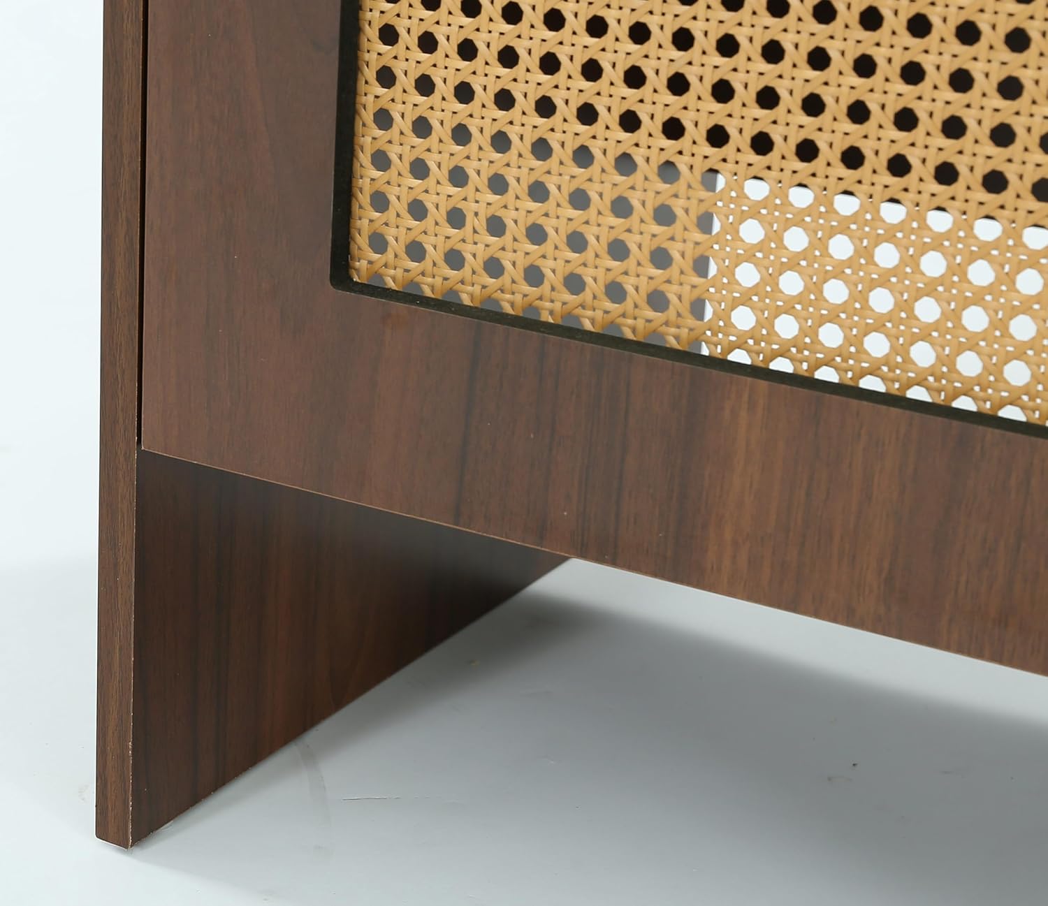 LITTLE TREE Robot Vacuum Storage Cabinet Side Table, Multi Tier End Cabinet for Living Room, Kitchen, Dark Brown