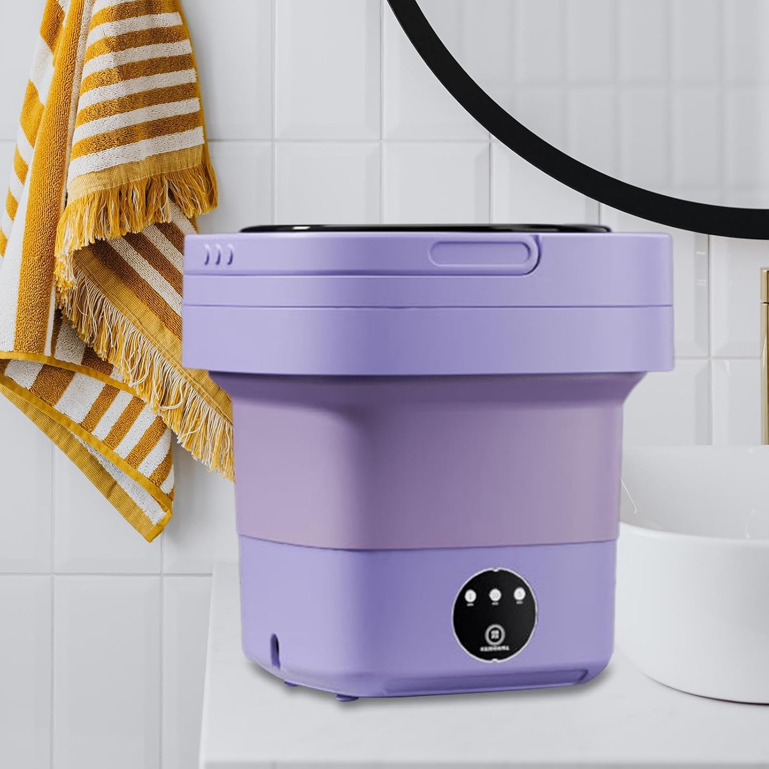 Compact Washer for Travel, Camping, and Small, Violet
