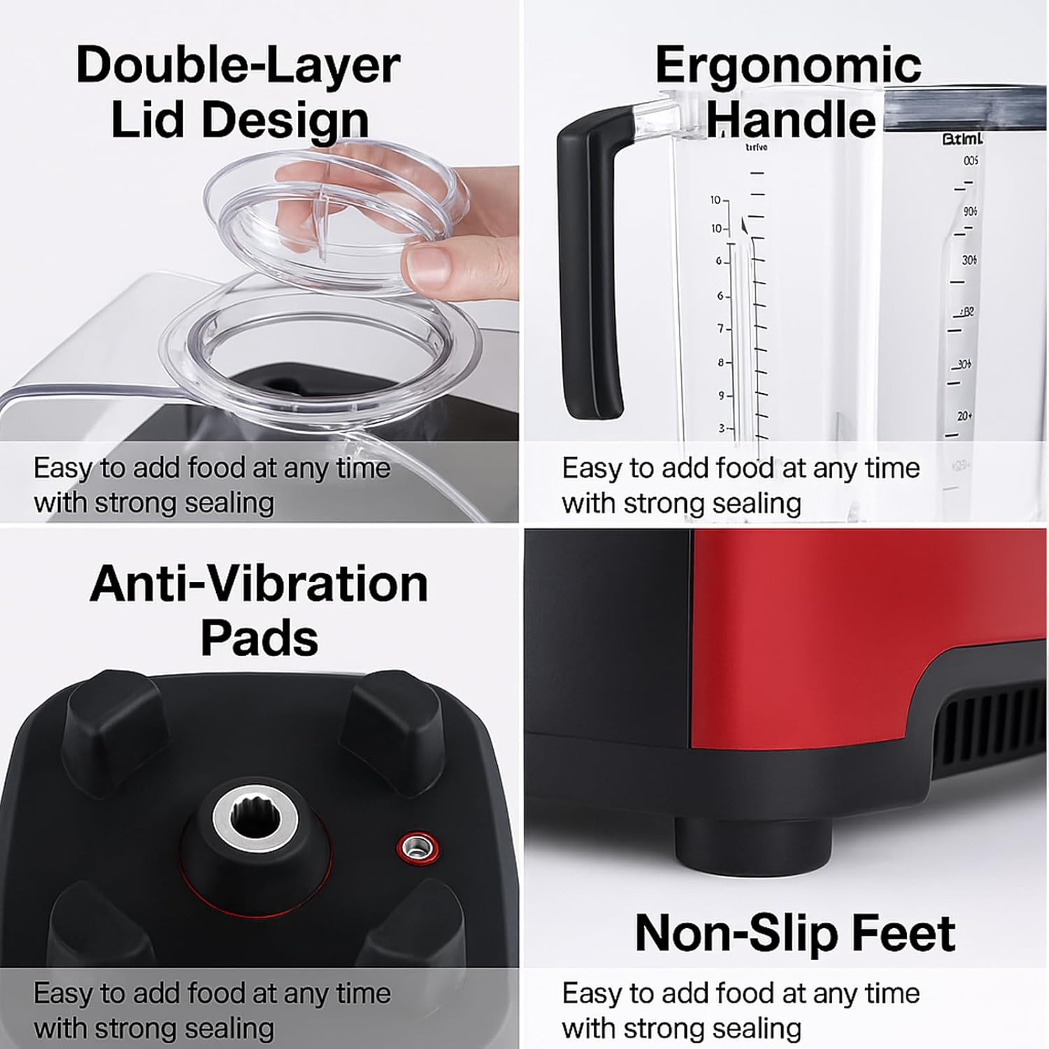 2200W Quiet Commercial Blender with Soundproof Shield – 2.2L Countertop Smoothie Maker with Smart Touch Screen – High Speed Food Blender for Ice, Juices, Shakes, Restaurants, Home Use,Black