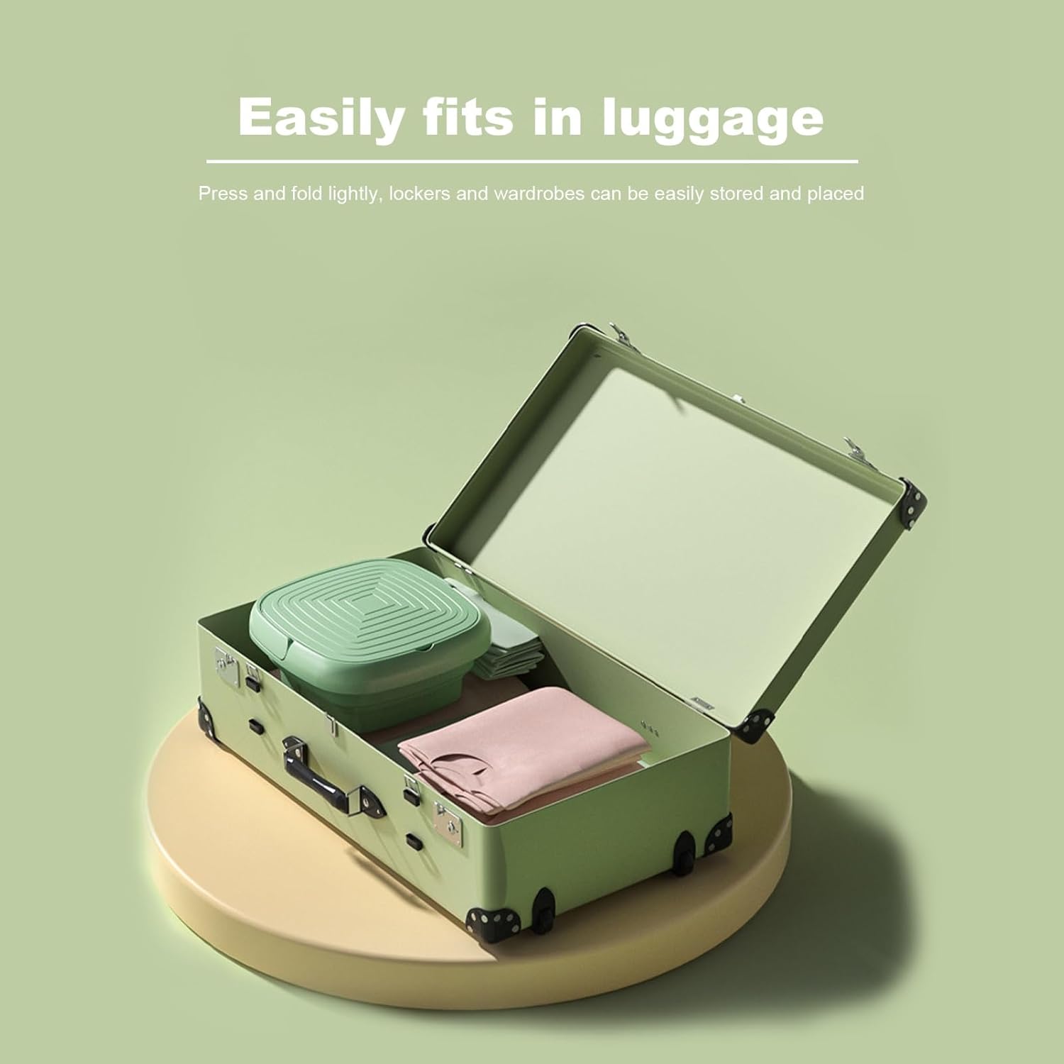 WHYATT Portable Washing Machine, 4.5L,Foldable Washing Machine Suitable Underwear, Sock, Baby Clothes, Travel, Camping