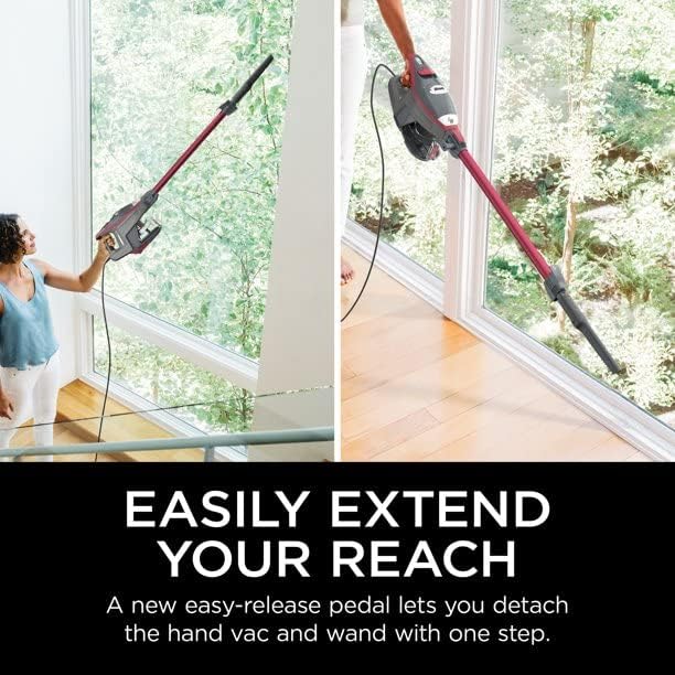 SHARK HV370 Rocket Pro Corded Stick Vacuum (Renewed), Comet Red