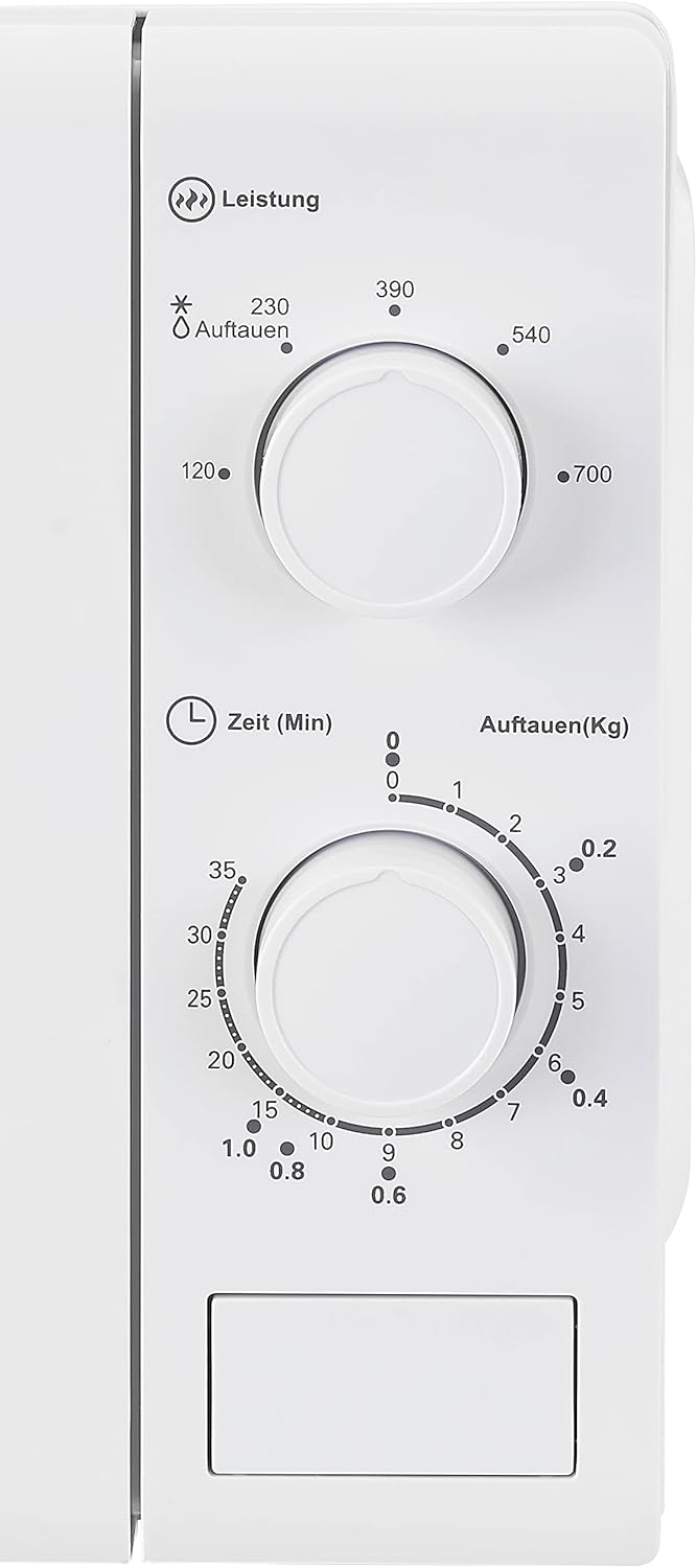 Exquisit MW900-030 Stand Mikrowelle, 44 cm breit, 700W, 20L, 5 Leistungsstufen, white