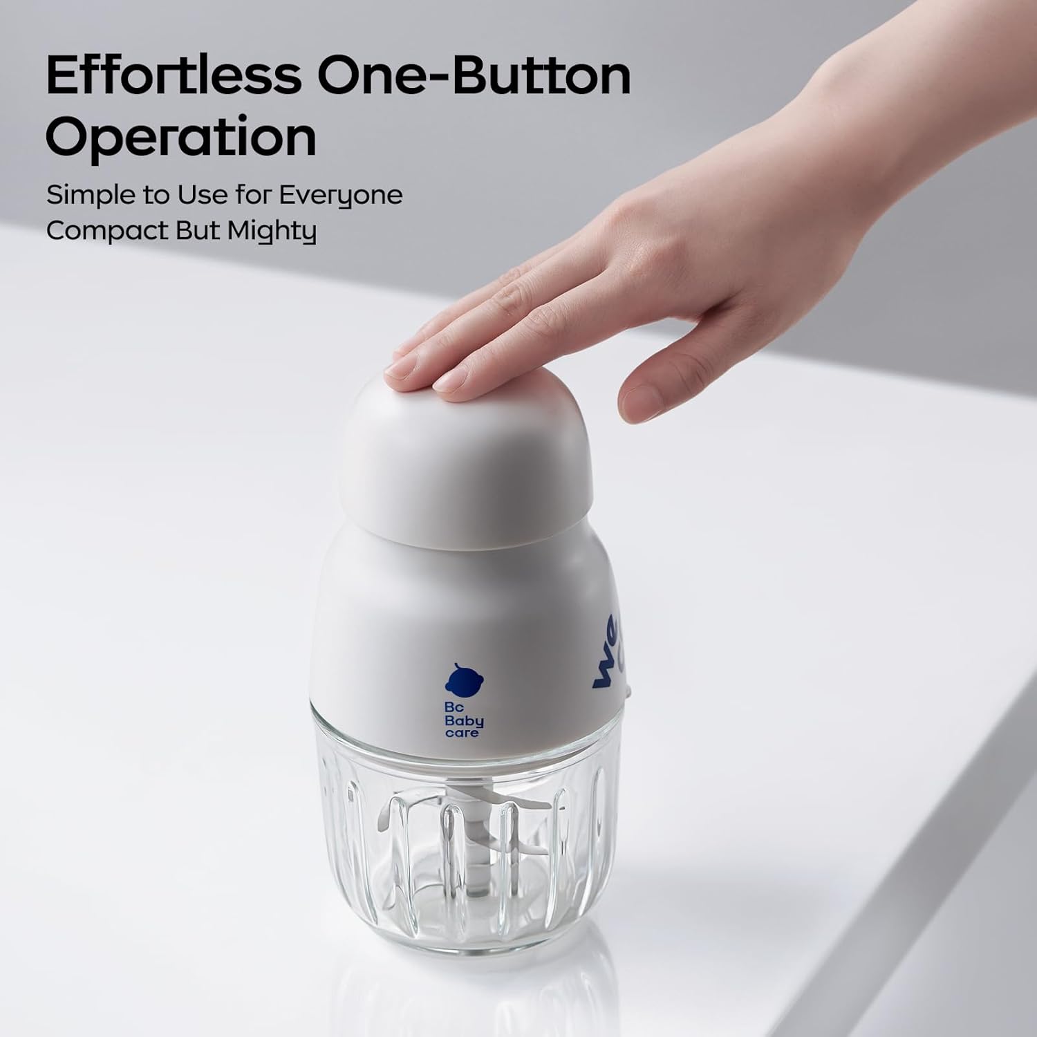 Bc Babycare Baby Food Maker-Glass Baby Puree blender for Fruit, Vegatable & Meat,Mini Food Processor for Potatoes, Grapes & Strawberries,White,10oz