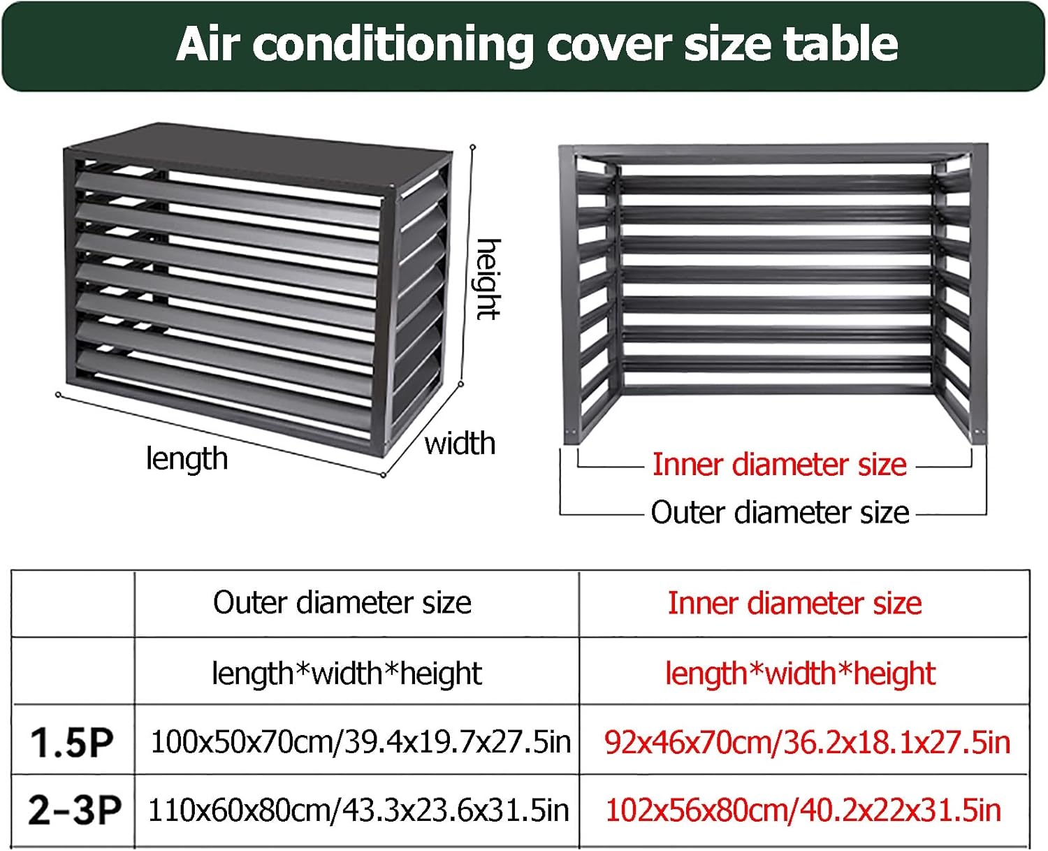 Air Conditioner Cover,Air Conditioner Privacy Fence Decorative Screen,All Weather Anti Theft AC Covers Split Air Conditioner Covers,Air Conditioner Covers for Outside Units,Ac Cover for Outs