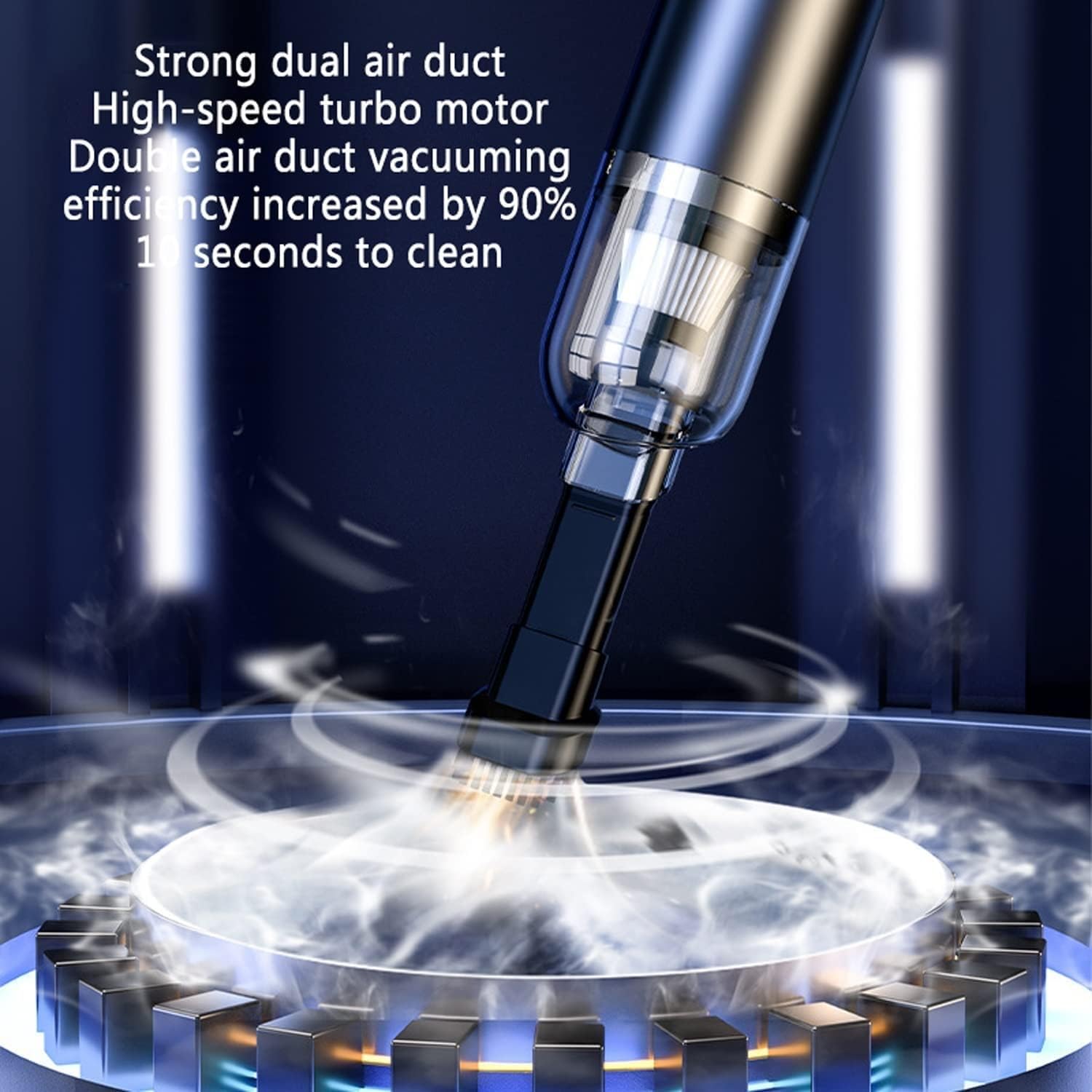 Car Vacuum Cleaner, Mini Handheld Cordless Car Vacuum Cleaner with LED Lighting, Comfortable Mute, Washable Filter for Car Home Office Cleaning