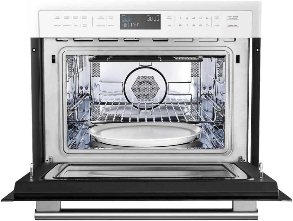 FORNO Oliena Espresso White 24″ 1750 Watt Compact Oven & 1000 Watt Microwave, 1.6 cu. ft.