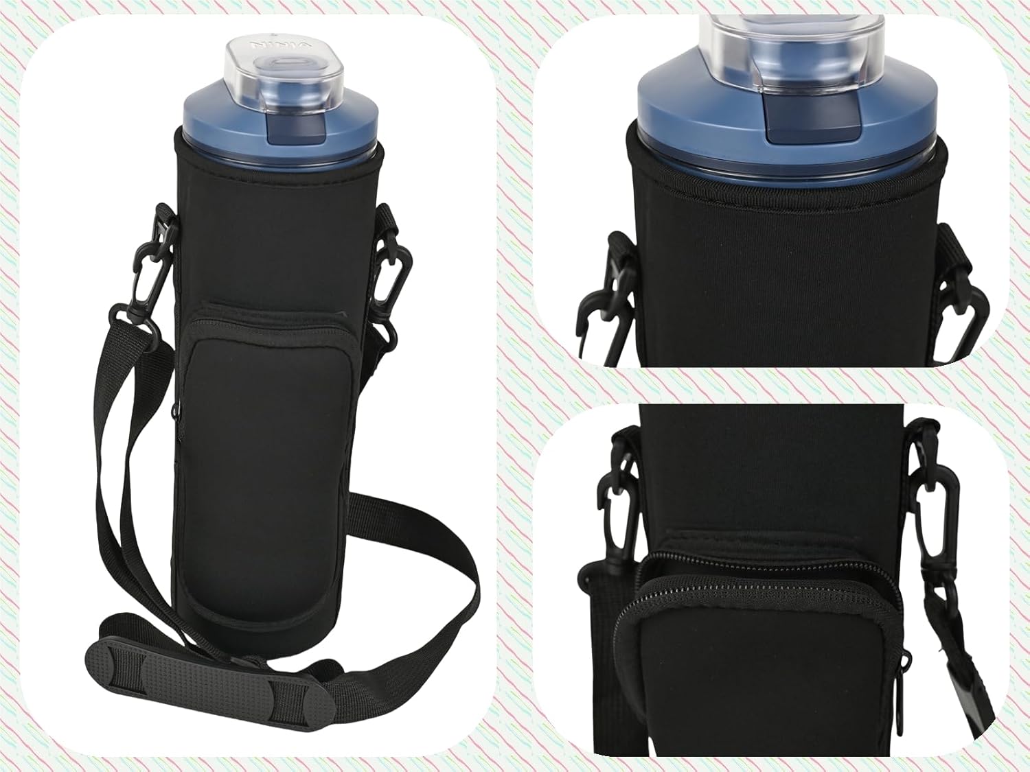 Blast Max Portable Blender Storage Case Bag with Shoulder Strap Compatible With Ninja Blast Max Portable Blender BC251NV/BC251GY/BC251MT/BC251PK/BC251LD/BC251IV (Black)