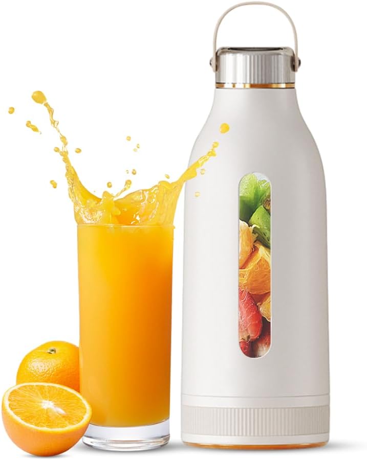 Yosoo Portable Blender 80W Crush Ice with 1500mAh Rechargeable Battery 4 Blades 14 Oz Smoothie Maker for Sports Home Outdoors Travel