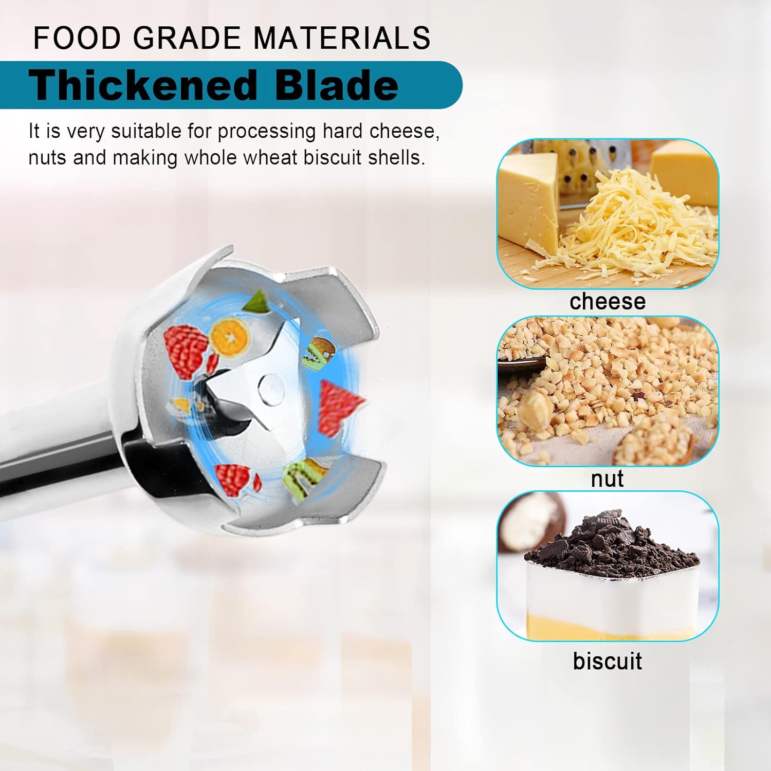 Li Bai Heavy Duty Hand Blender Commercial Immersion Blender For Restaurant 12'' Stick blender Speed Adjustable Electric 500W Motor Removable Shaft 2500rpm to 15000rpm