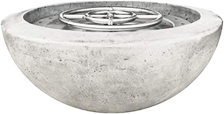 Prism Hardscapes Moderno 2 Concrete Gas Fire Pit (PH-401-5NG), Natural Gas, Ultra White, 29-Inch