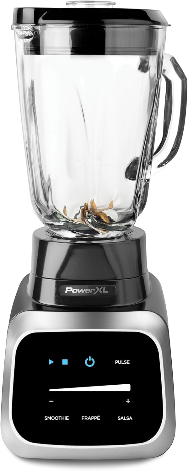 PowerXL Smart Pro Blender, BL6018, Smart Sensing Technology for Smooth Blends, Frappés, Salsas, 1800 Watts & 68 oz. Glass Pitcher