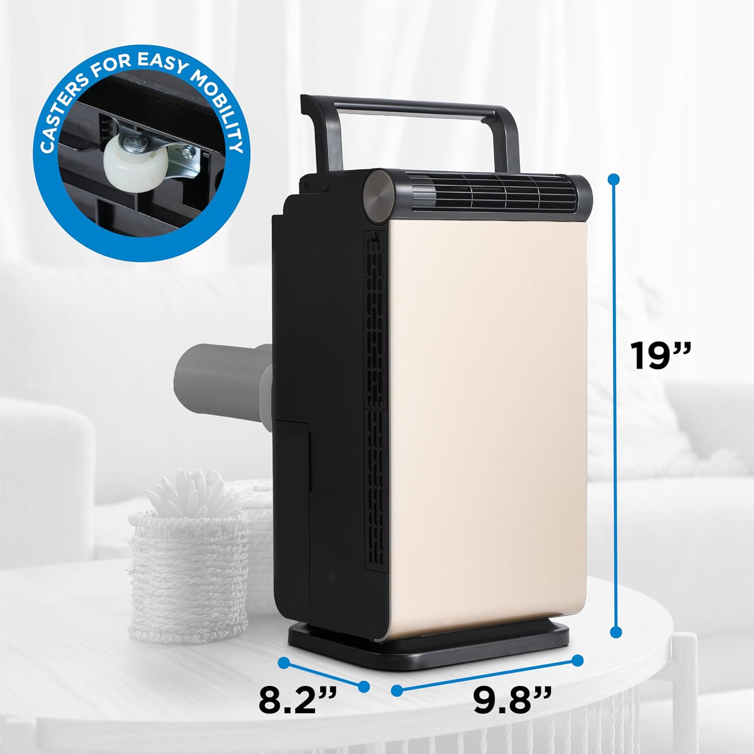 BLACK+DECKER 3-in-1 Personal Portable Air Conditioner, 1000 BTU (ASHRAE 128) Portable Fan & Dehumidifier, Windowless Air Cooler with Electronic Control Panel, LED Display, Timer & Dual Exhaust Hose