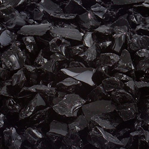 Fire Glass for Fire Pits Black 1/4