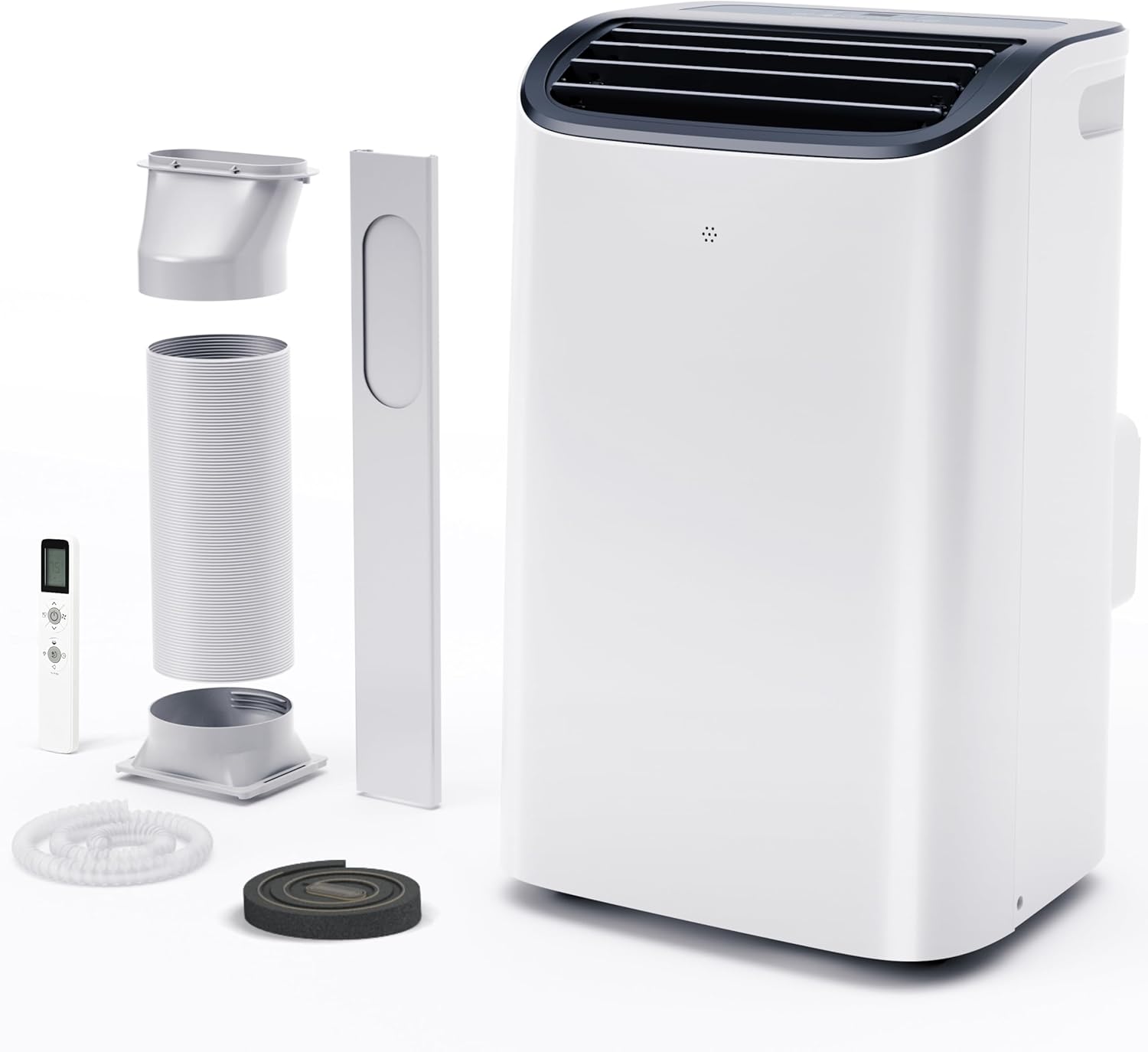 12000 BTU Portable Air Conditioner, Air Conditioner Portable Suitable for Bedoom, Apartment, Gym, Rooms up to 550 Sq.ft, 4-in-1 Quiet Portable Ac with Sleep, Cool, Dry, Fan Modes, Remote, Auto-Swing