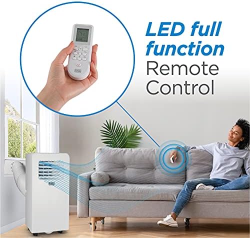 BLACK+DECKER 8,000 BTU Portable Air Conditioner with Remote Control, White