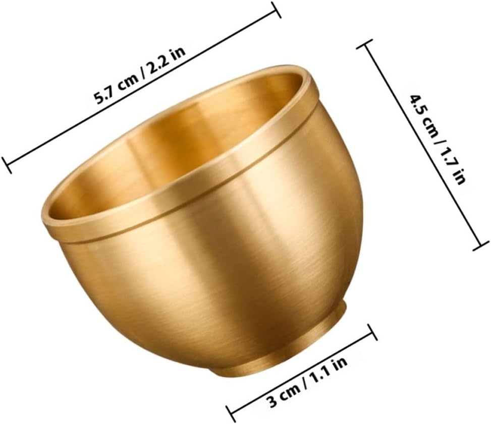 Brass Tea Cups Small Household Teacup Set Vintage Design Stable Metal Water Mug for Tea Coffee