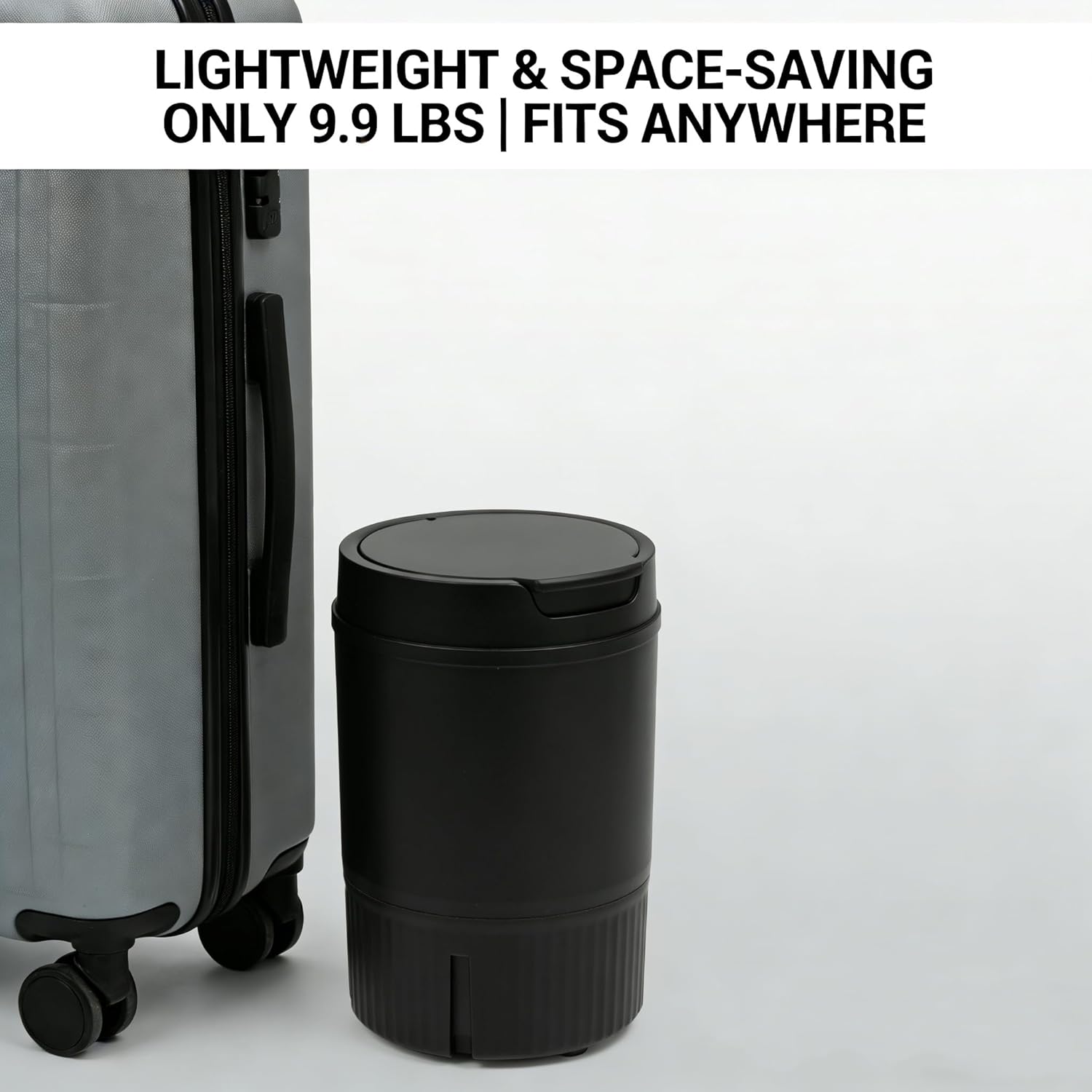 Compact Mini Washer- Portable Semi-automatic Small Washer Machine Single Tub Laundry Washer for Apartments, Dorms,Traveling, RV, IPX4 (Black)