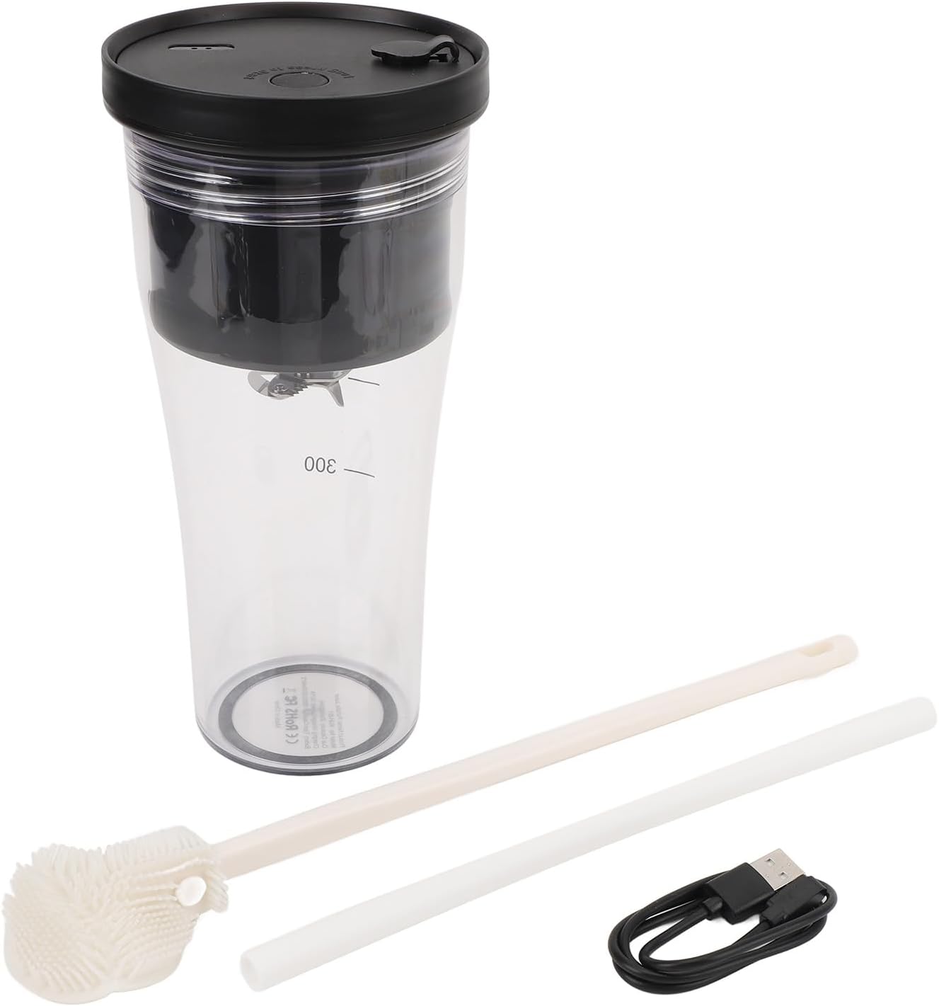 Portable Mini Blender, 600ml Shakes Blender 20oz USB Rechargeable IPX8 Double Gear 6 Blades 18000rpm 4000mAh with Cleaning Brush Blender Cup for Shakes Juice