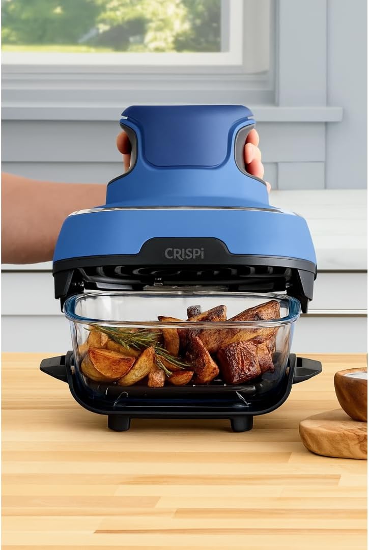 Ninja Crispi 5-in-1 Portable Glass Air Fry Cooking System, 3 Containers & Cover 4-QT, 2.5QT 6-CUP Containers ALL IN ONE