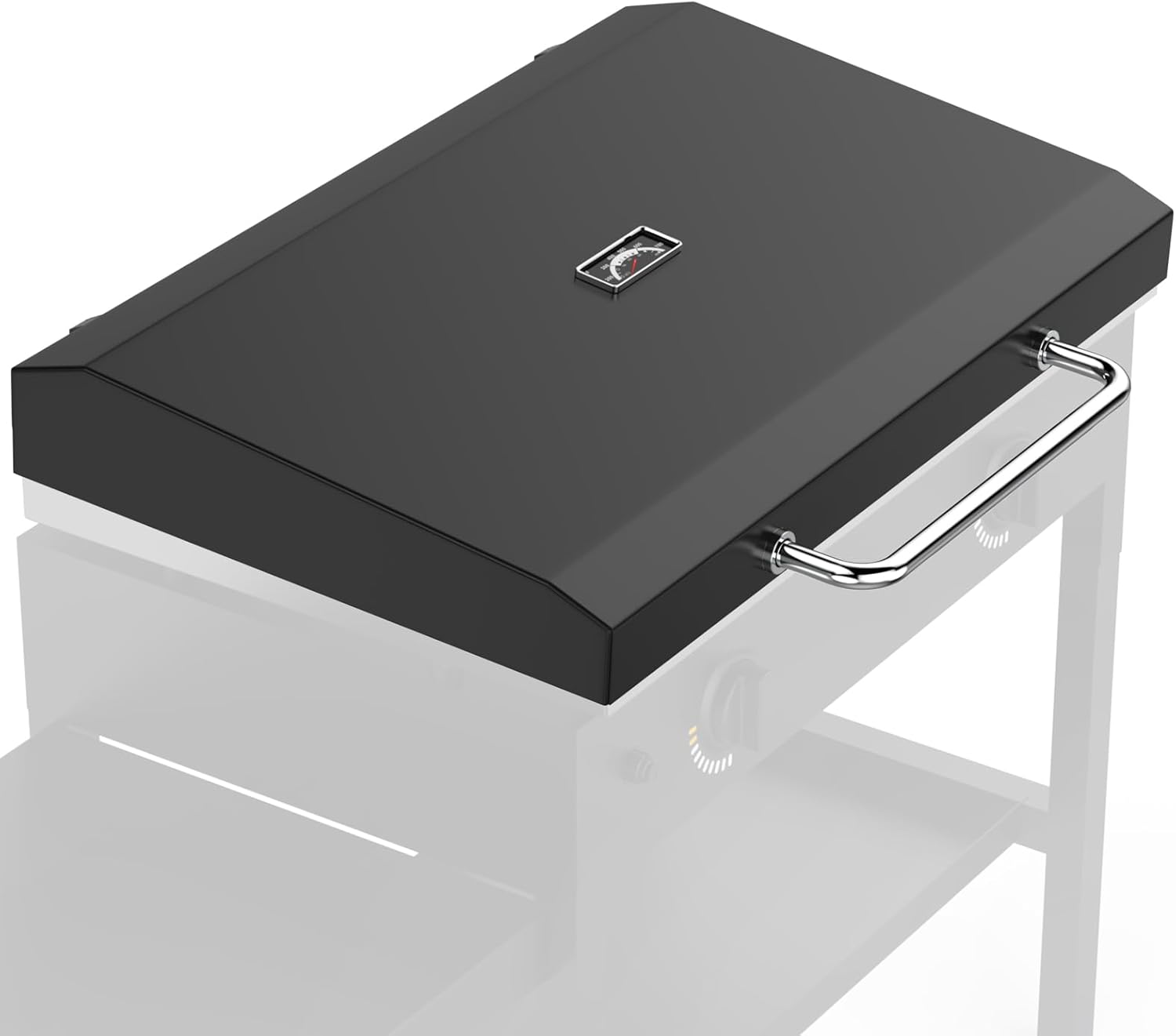 Upgraded Hinged Lid for Blackstone 28 Inch Griddle Grill, Powder Coated Steel Hard Cover Hood with Thermometer for 28