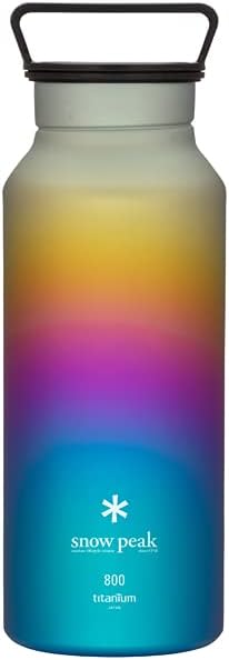 Snow Peak Titanium Aurora Bottle, Durable, Lightweight, Camping, Hiking, Backpacking Water Bottle, Rainbow, 800ml