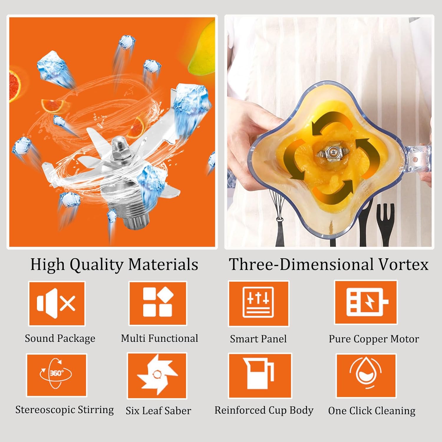 1500 W Classic Blenders for Kitchen,Professional High Speed Countertop Blender,Multi Functional,One Click Cleaning,for Milk Tea Shops Dessert Shops