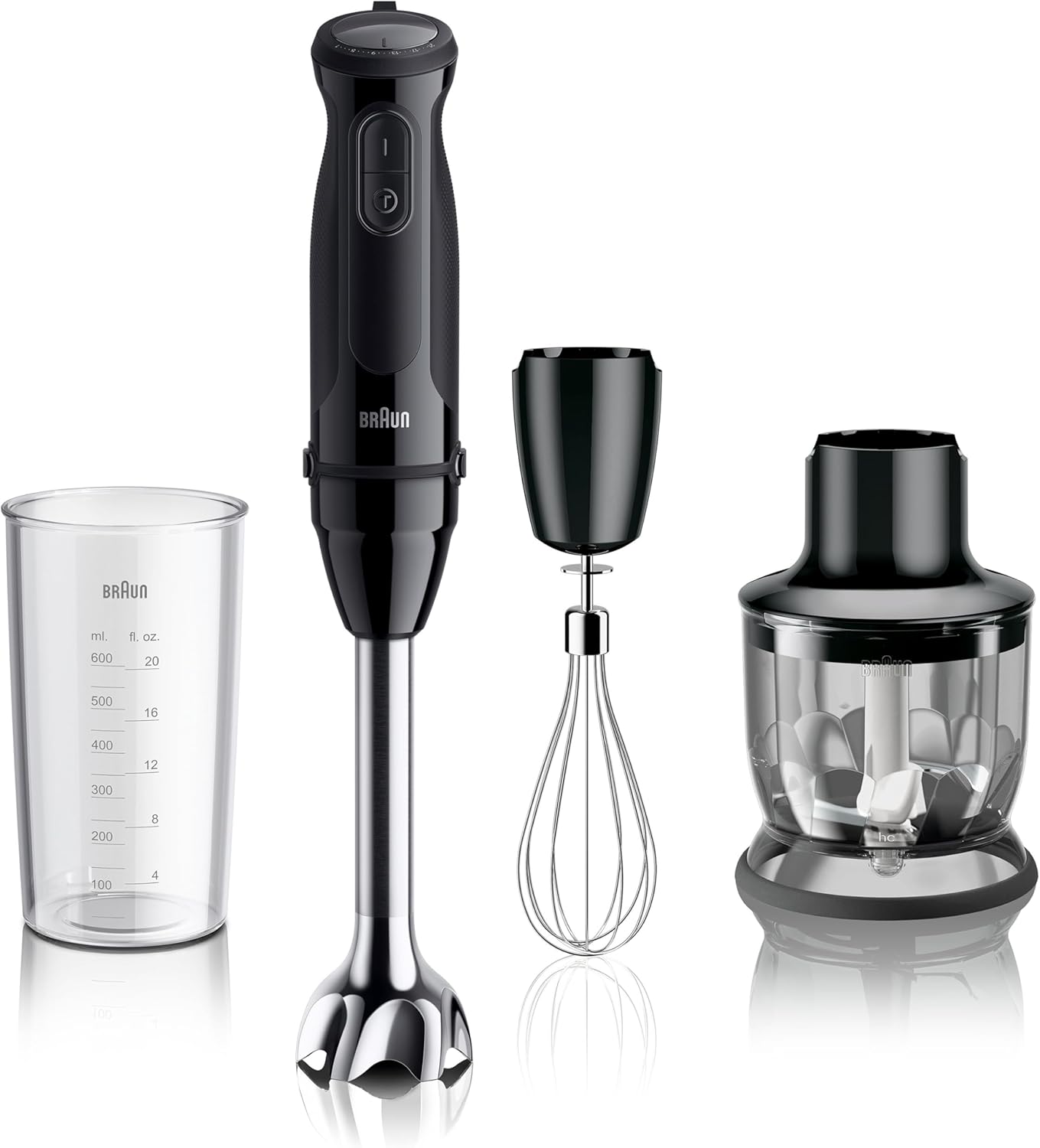 Braun MQ50202M MultiQuick Vario 5 Handheld Blender – 21-Speed Stick with Turbo Boost, Stainless Steel Blades, EasyClick System, 500W, Chopper, Whisk, Masher – Immersion Blender for Smoothies