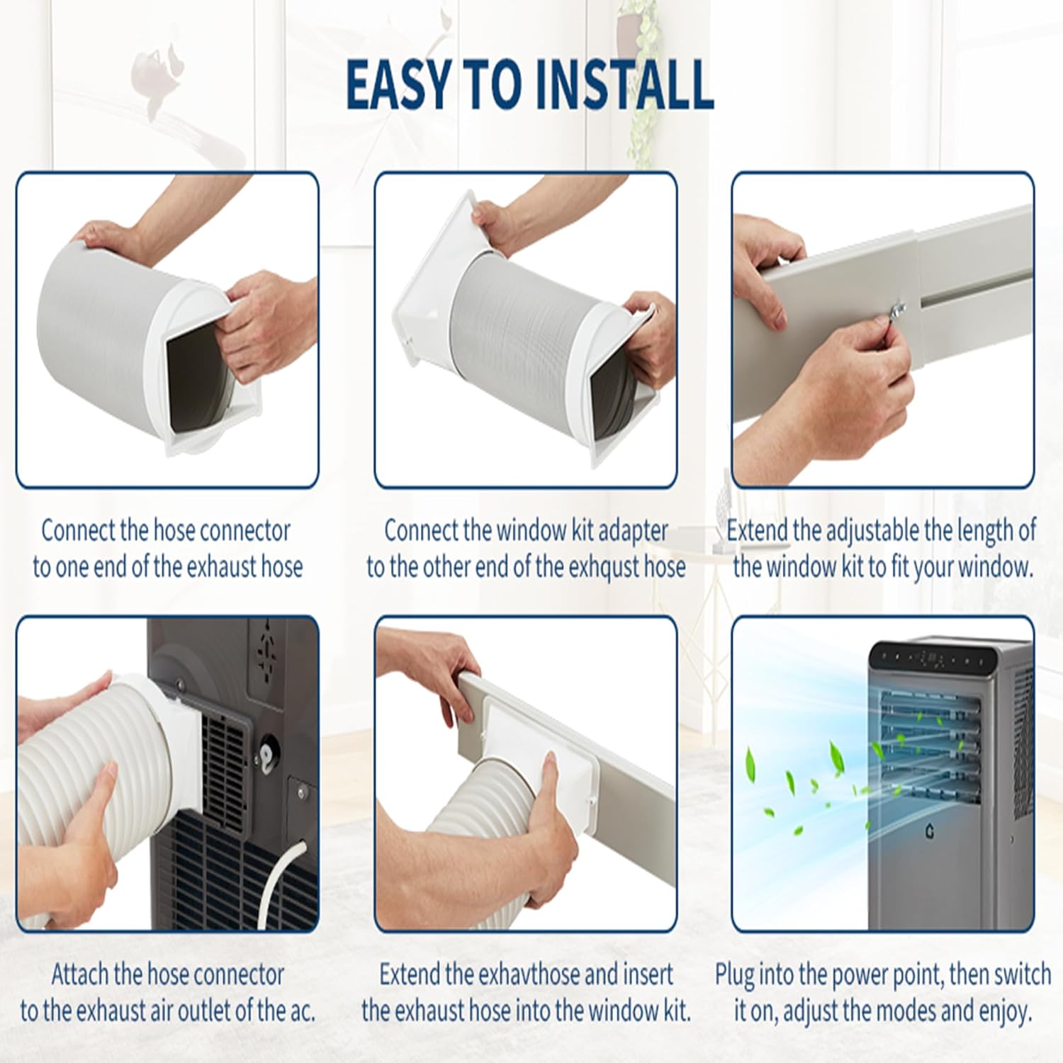 10000BTU Portable Air Conditioners w/Remote/LED Control, Free Stand Cooling Portable AC Unit for Room up to 450 sq. ft, 3-in-1 AC (Cool, Fan, Dehumidifier), 24Hrs Timer,Quiet Sleep Mode(45dB)