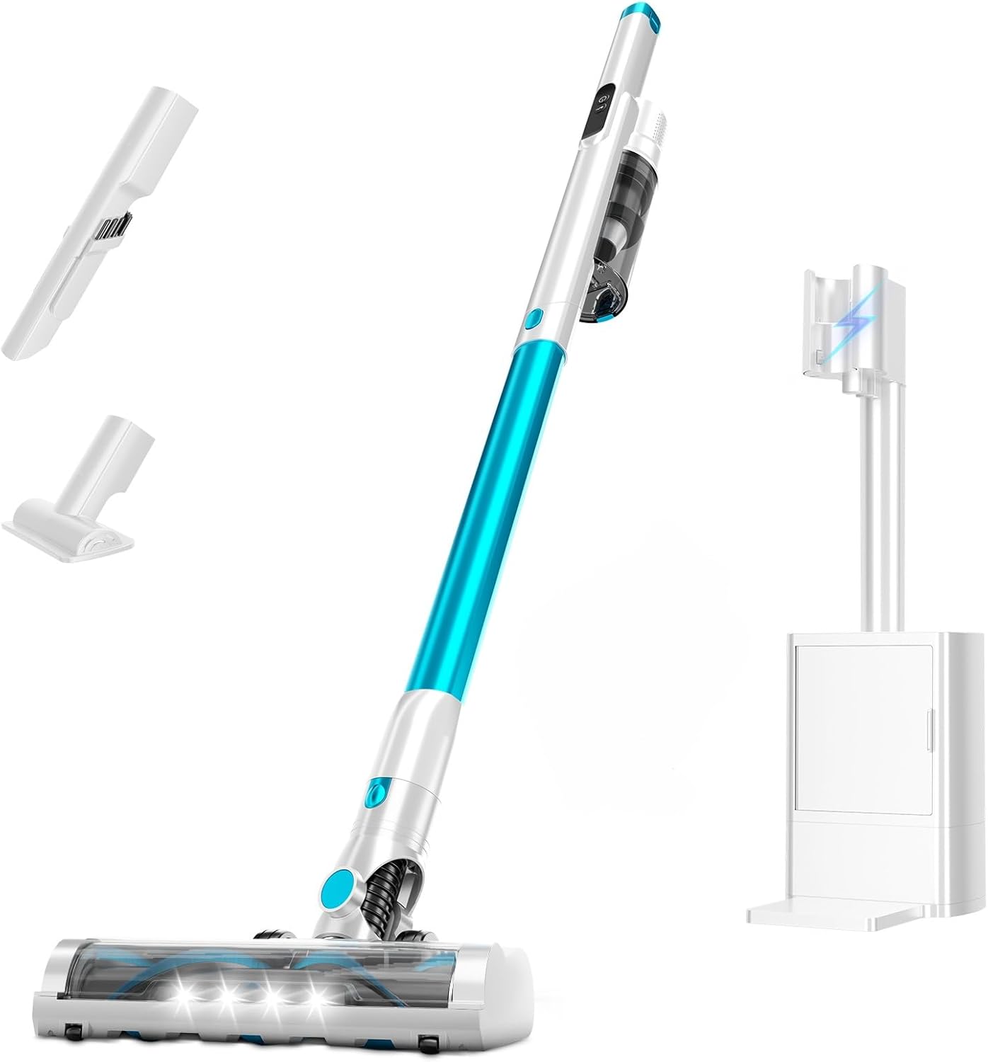 KIKETECH Base Station Pole Cordless Vacuum Cleaner with Automatic Cleaning, Up to 45 Minutes Last, Suitable for Hard/Wood Floors, Pet Hair, Blankets.S7-BW-1010