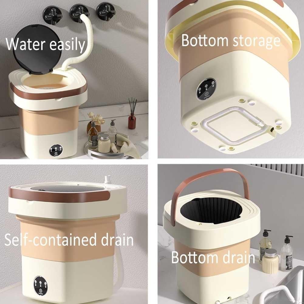 Portable Washing Machine, Mini Washing Machine Foldable, 15l Large Capacity Small Washing Machine for Apartments, Dormitories, Camping, Rv Travel(Pink)