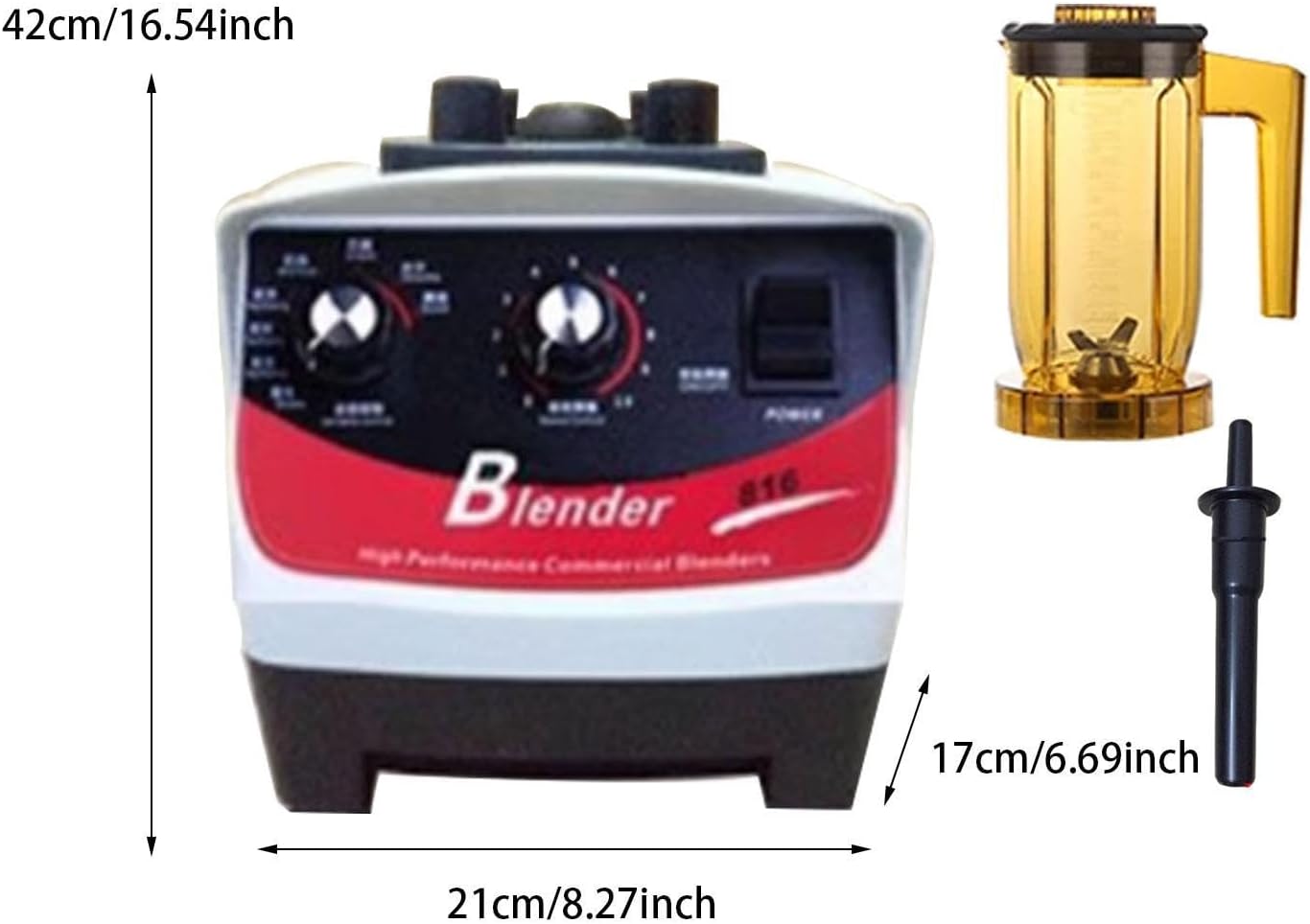 Countertop Blender Professional Blender High Speed 20000RPM Practical Smoothies Blender with Tamper for Bubble Tea Making, Shaker Cup(Milk Foam Cup)