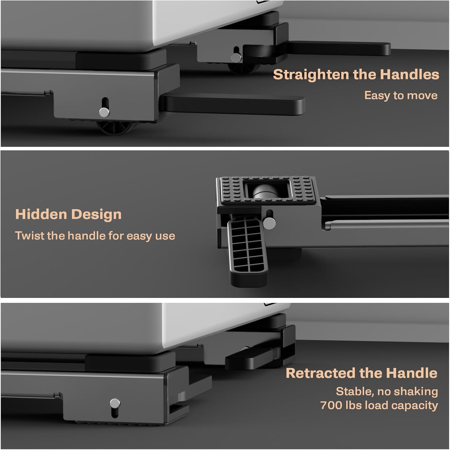 Appliance Rollers Heavy Duty,Newest Extendable Appliance Sliders,Liftable Washing Machine Base,Easily Move Washer and Dryer Machines,Refrigerators,Furniture-Grey