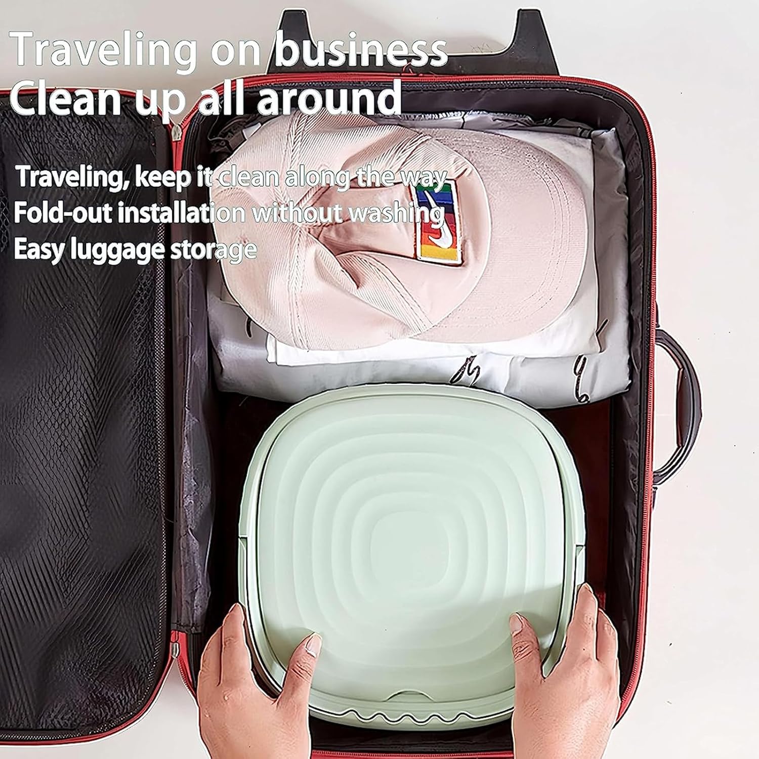 Portable Washing Machine,Folding Mini Washing Machine Sterilization Drying Washing Machine for Baby Clothes, Underwear or Small Items, Apartment, Dorm, Camping, RV Travel Laundry,Orange