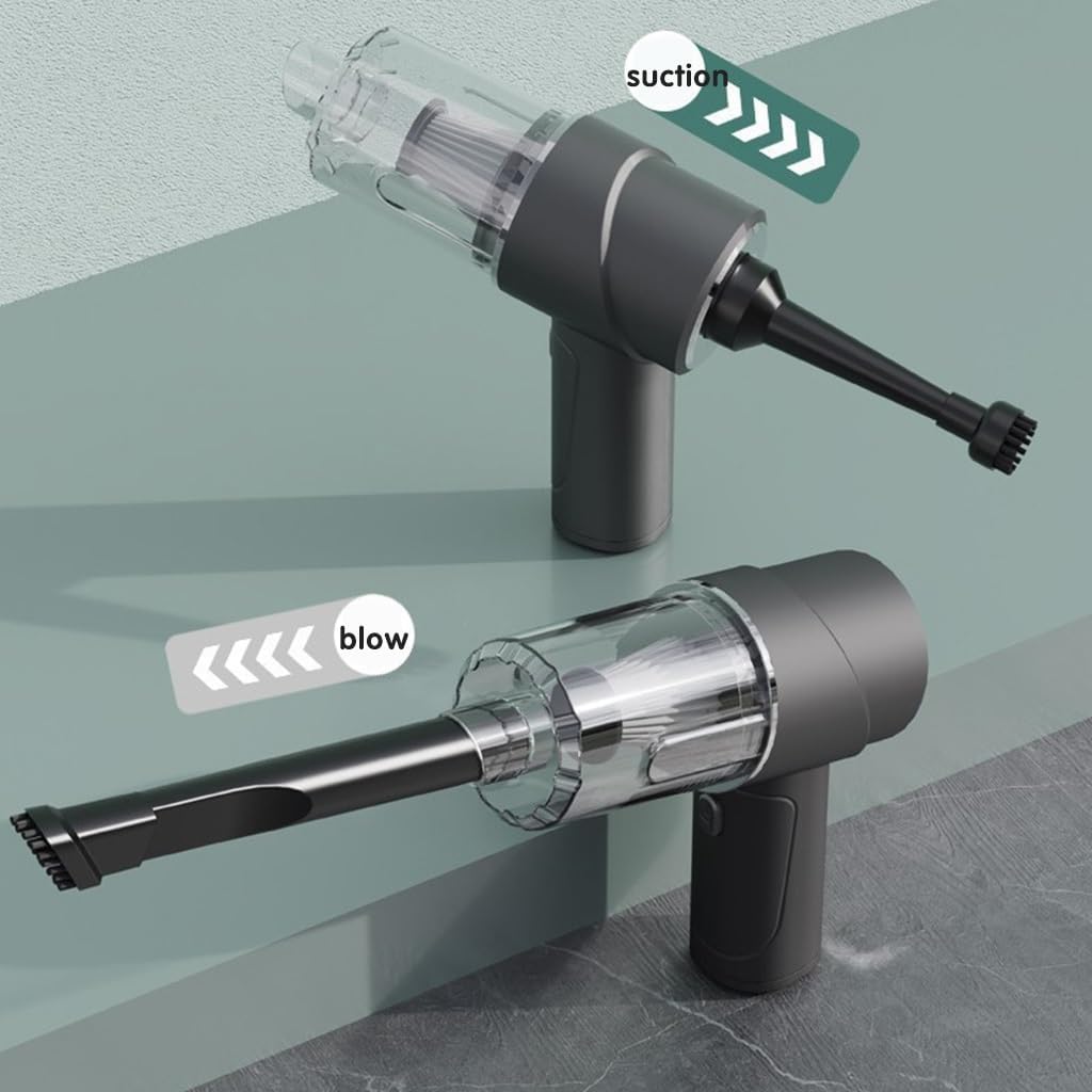 KITCISSL Portable Hand Held Car Vacuum Handheld Vacuum Cordless, Hand Vacuum Cordless Multifunctional Vacuum Cleaners for Home, Car Vacuum Cleaner High Power for Pet Hair, Type-C (Color : Black)