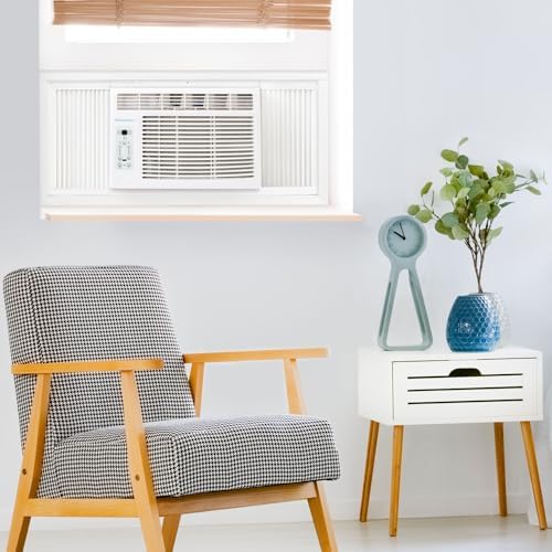 Keystone 6,000 BTU Window Mounted Air Conditioner & Dehumidifier, 115V, Air Conditioner for Rooms up to 250 Sq.Ft. with Smart Remote Control
