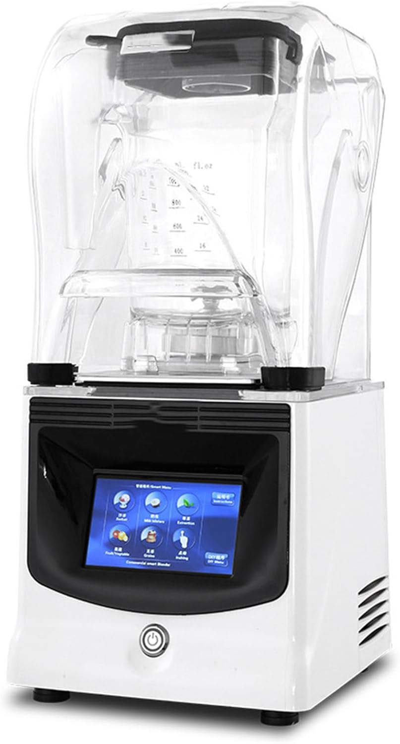 Smoothie Machine Blender 1800W 1.5L Digital Display with Soundproof Cover Independent Cup Lid Crushing Smoothie Machine,White